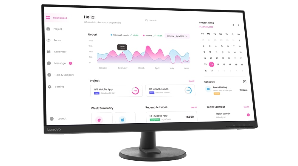 Монитор Lenovo D32-40, 66FCGAC2EU  [31.5" VA, 1920x1080, 60 Гц, 4 мс, HDMI, DisplayPort]