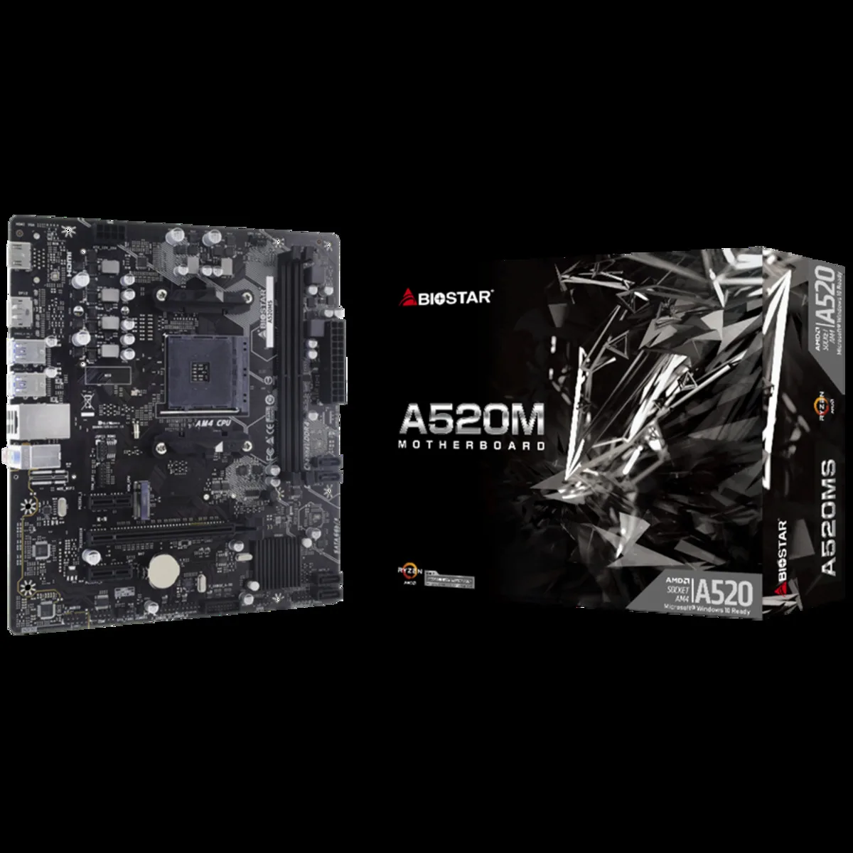 Материнская плата Biostar A520MS (A520MS) [AM4, AMD A520, 2xDDR 4, 1xM.2, 1xPCI-E x16, Micro-ATX]