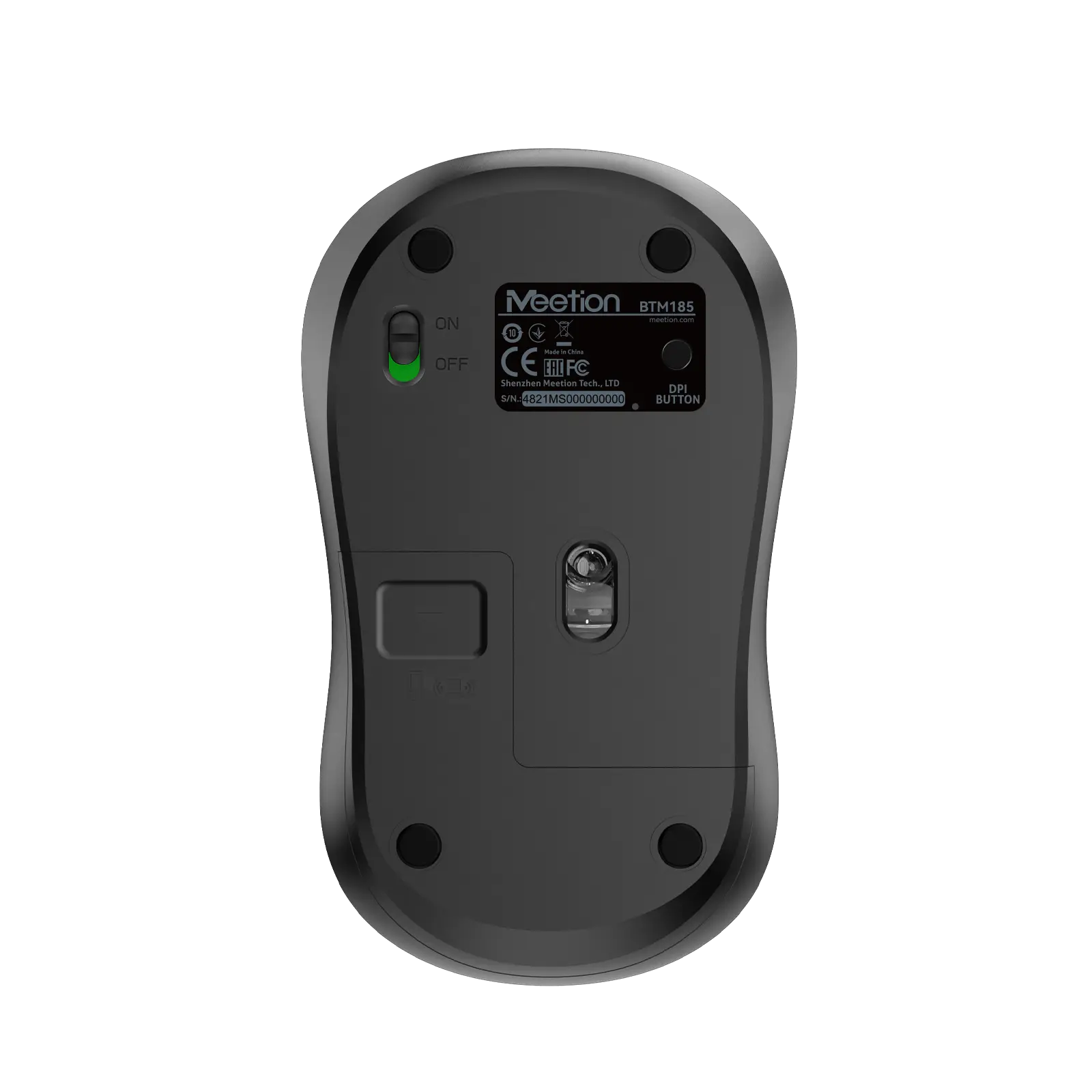 Мышь MeeTion BTM185 [беспроводная, светодиодная, 3200 DPI, 125 Гц, черная]