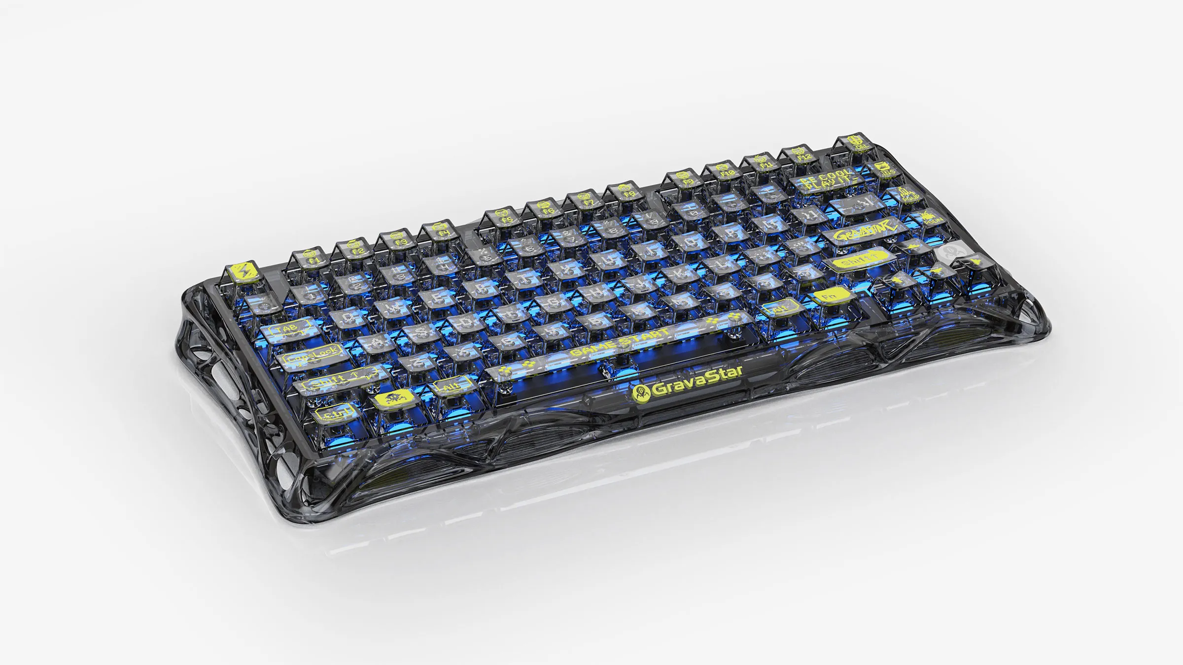 Клавиатура Gravastar Mercury K1 Lite Transparent Black [Механическая, беспроводная, клавиш - 80, подсветка, черная]