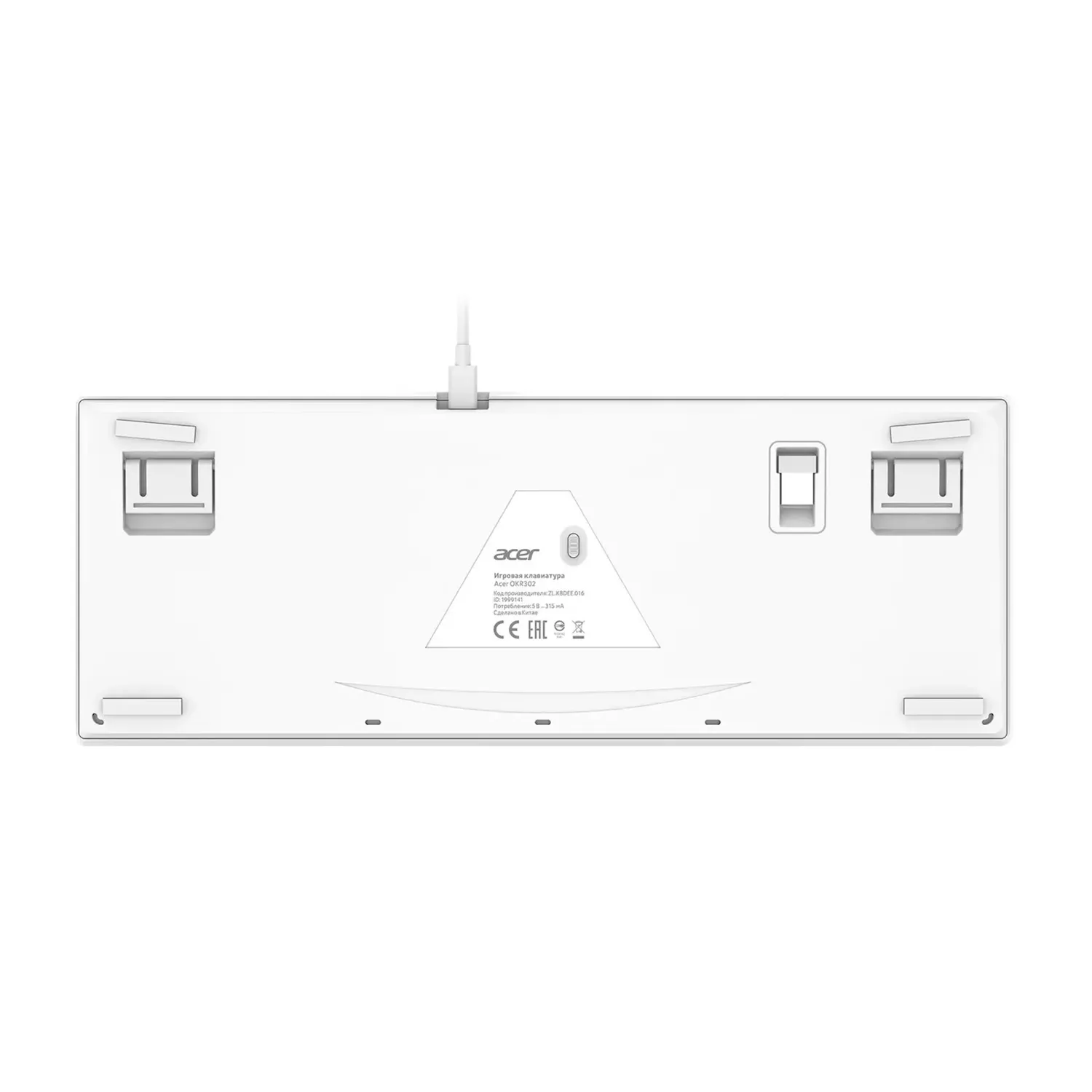 Клавиатура Acer OKR302 (ZL.KBDEE.016) [механическая, беспроводная, RGB подсветка, Outemu Red, белая]