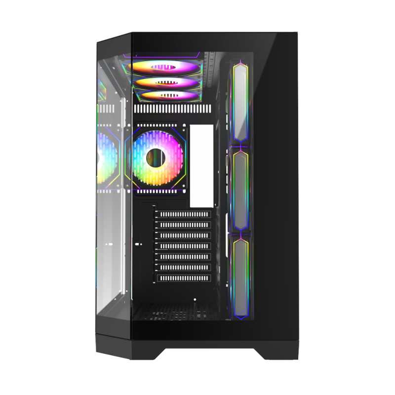 Корпус GameMax Hype-A BK Black [Midi Tower, ARGB 4 x 12см, черный]