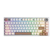 Клавиатура Aula Hi75C Pro [механическая, проводная + беспроводная, RGB подсветка, белая]