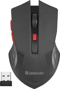 Мышь Defender Accura MM-275 (52276) [беспроводная, светодиодная, 1600 DPI, подсветка, черная]