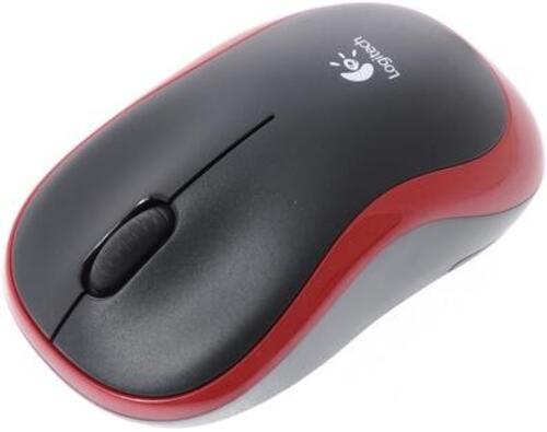 Мышь Logitech M185 Wireless Черно-красный [беспроводная, светодиодная, 1000 DPI]