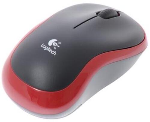 Мышь Logitech M185 Wireless Черно-красный [беспроводная, светодиодная, 1000 DPI]