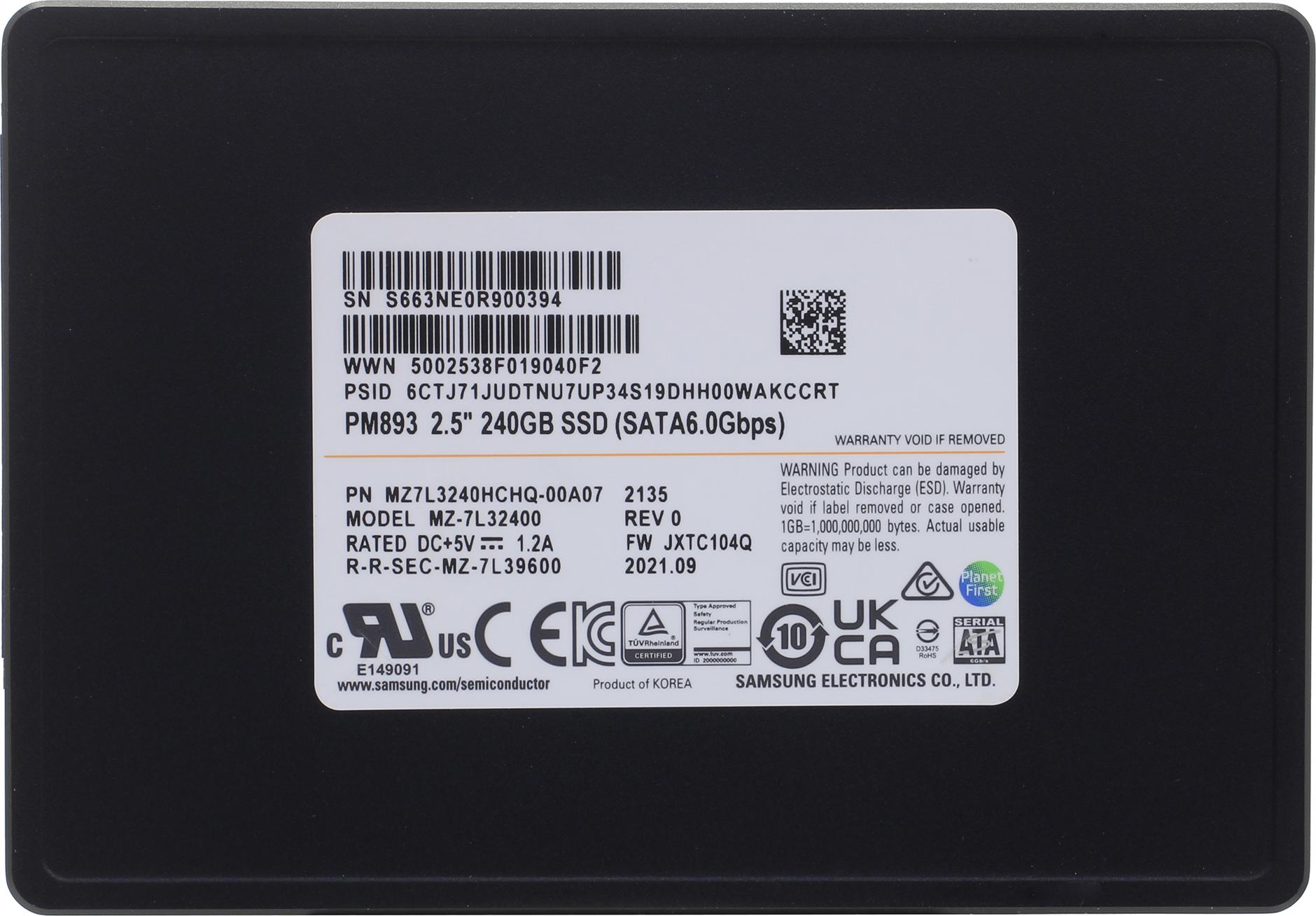 Enterprise Ssd Samsung Pm893 SSD-накопитель Samsung PM893