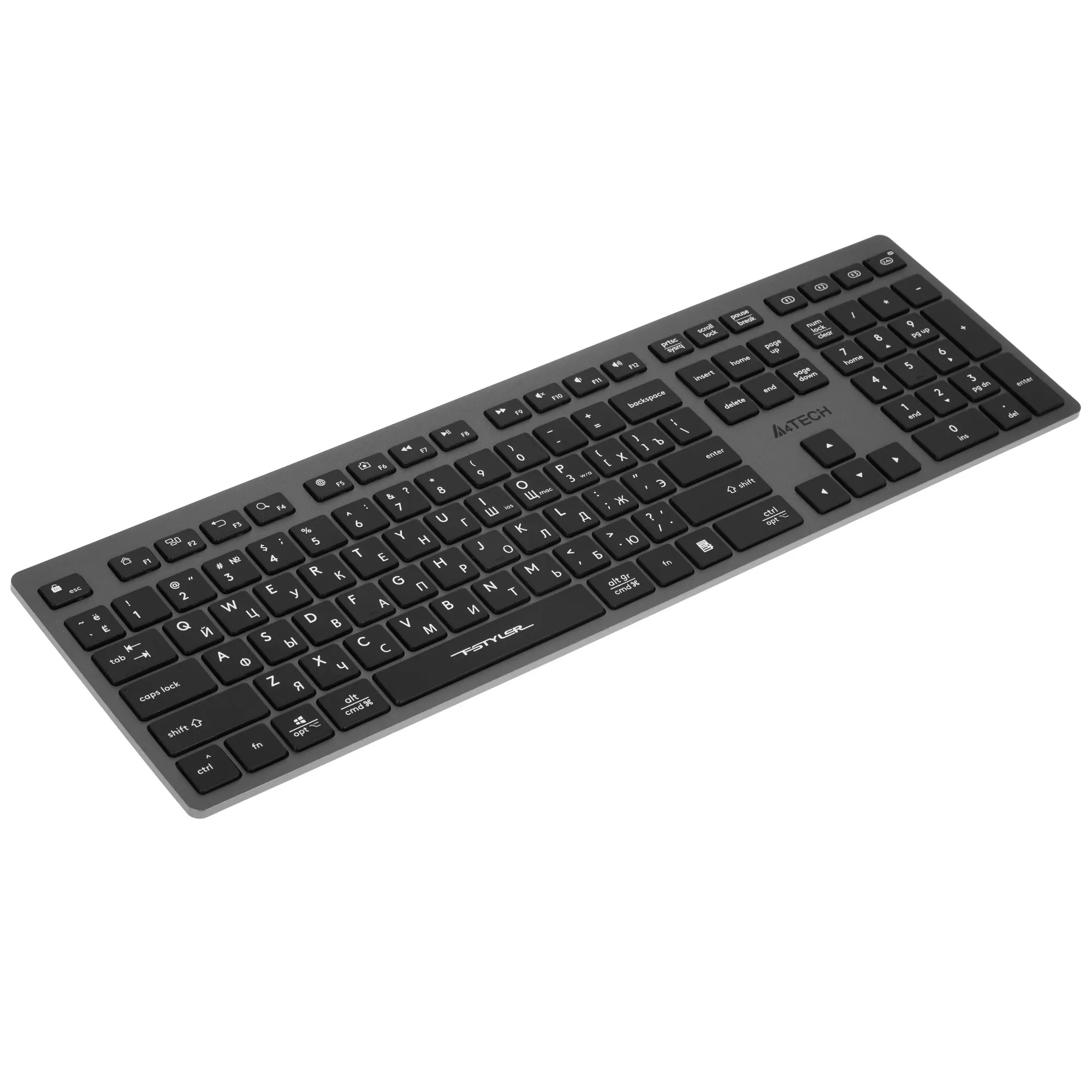 Клавиатура A4Tech Fstyler FBX50C [мембранная, беспроводная, серая]