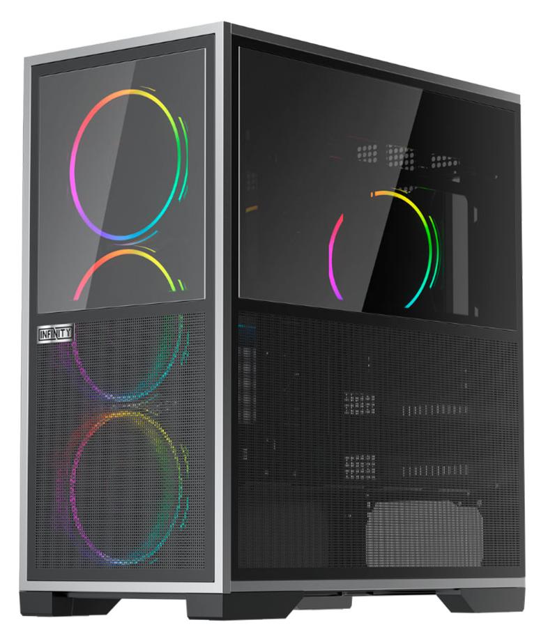 Корпус 1stPlayer IF8 (IF8-BK-4FO7-14) [Midi Tower, 4 x 120 мм, черный]