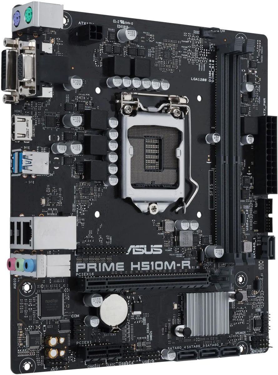 Материнская плата Asus PRIME H510M-R-SI [LGA 1200, Intel H510, 2xDDR 4, 1xPCI-E x16, Micro-ATX]