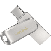 USB Флеш SanDisk Dual Drive Luxe USB Type-C (SDDDC4-128G-G46-DBOX) 128ГБ, 150 МБ/сек, Серебристый (мятая коробка))