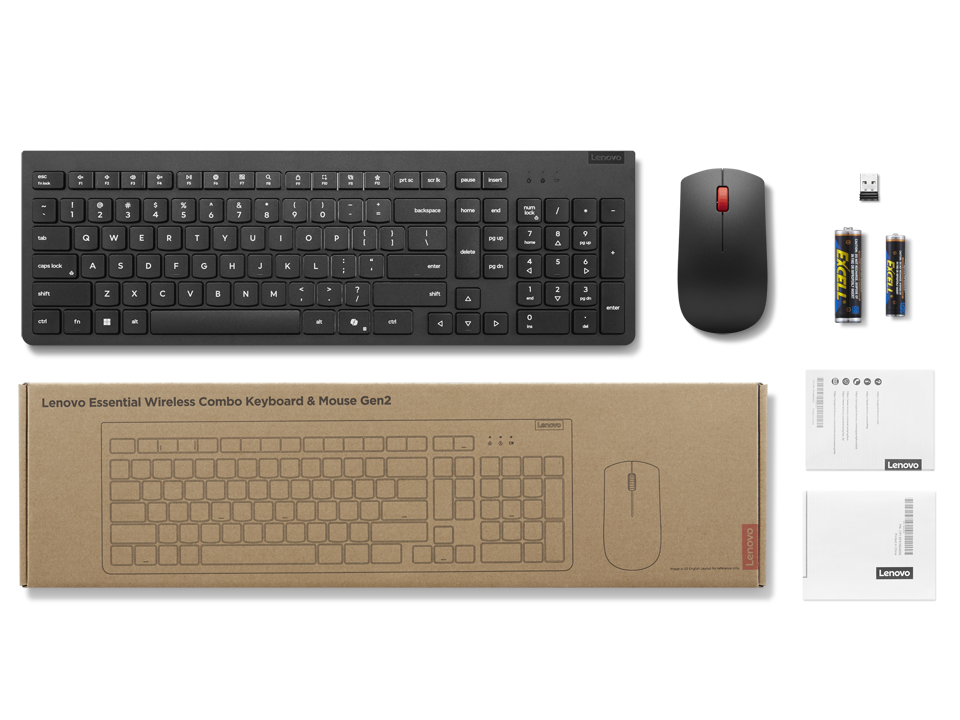Клавиатура+мышь Lenovo Essential Wireless Combo Keyboard & Mouse Gen2 (4X31R64481) [мембранная, беспроводная, черная]
