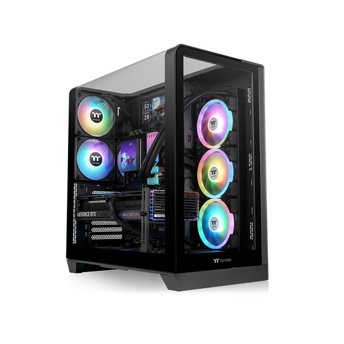 Корпус Thermaltake View 390 TG Black (CA-11F-00M1WN-01) [Midi Tower, 2 x 120 мм, черный]