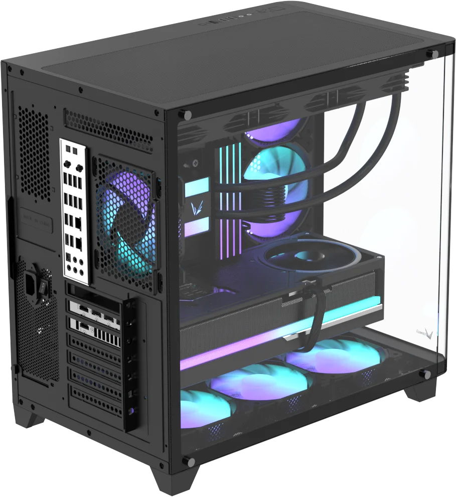 Корпус Formula V Crystal U2 Floe Black [Midi Tower, 4 x 120мм Floe ARPW, черный]