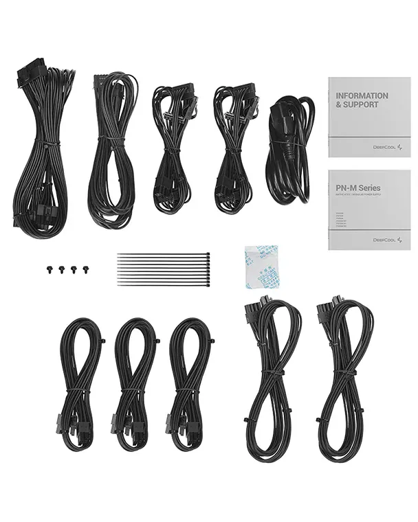 Блок питания DeepCool PN650М [650 Вт, 80 PLUS Gold, 8x SATA, 3x 6+2 pin PCIe, 2x 4+4 pin CPU, EPS12V, ATX]
