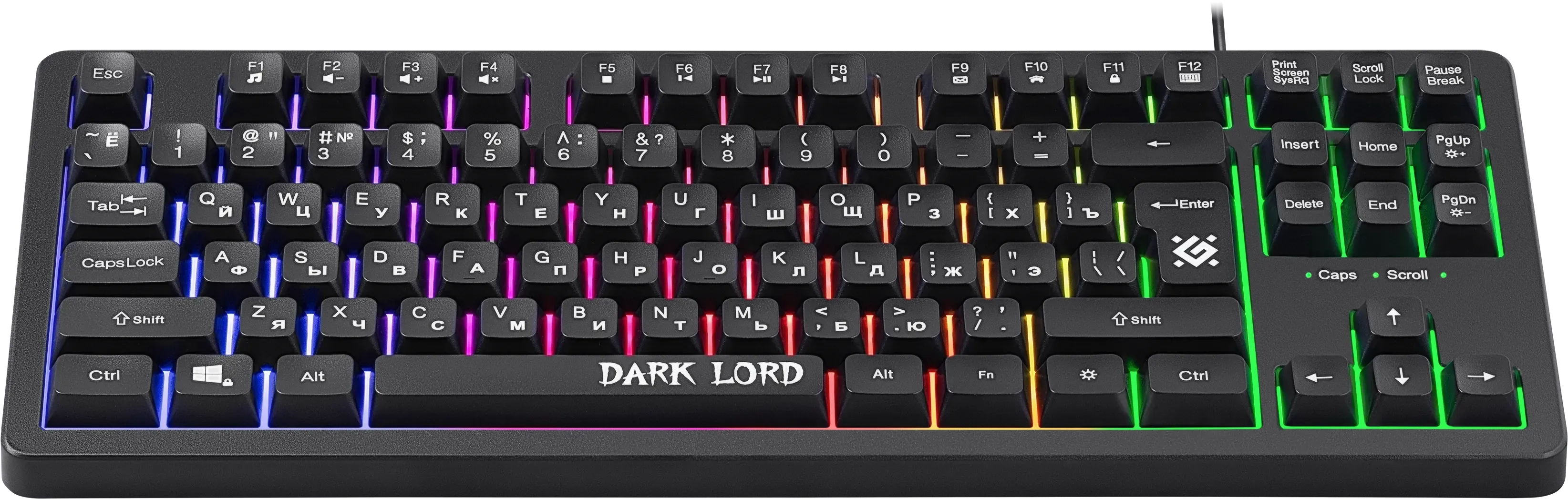 Клавиатура Defender GK-580 (45580) [мембранная, проводная, RGB подсветка, черная]