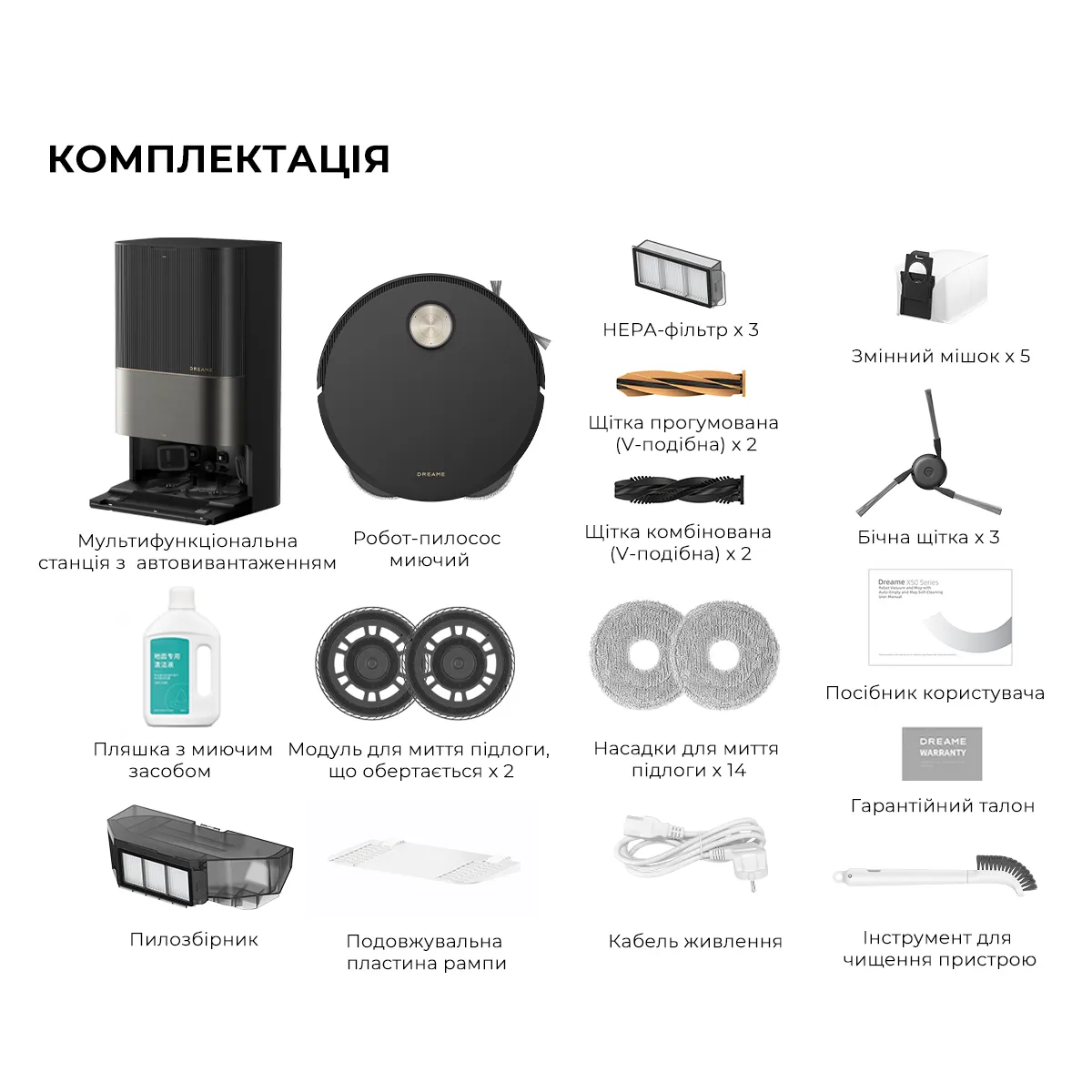 Робот-пылеcос Dreame Robot Vacuum X50 Ultra Complete Black (RLX85CE-4) Черный