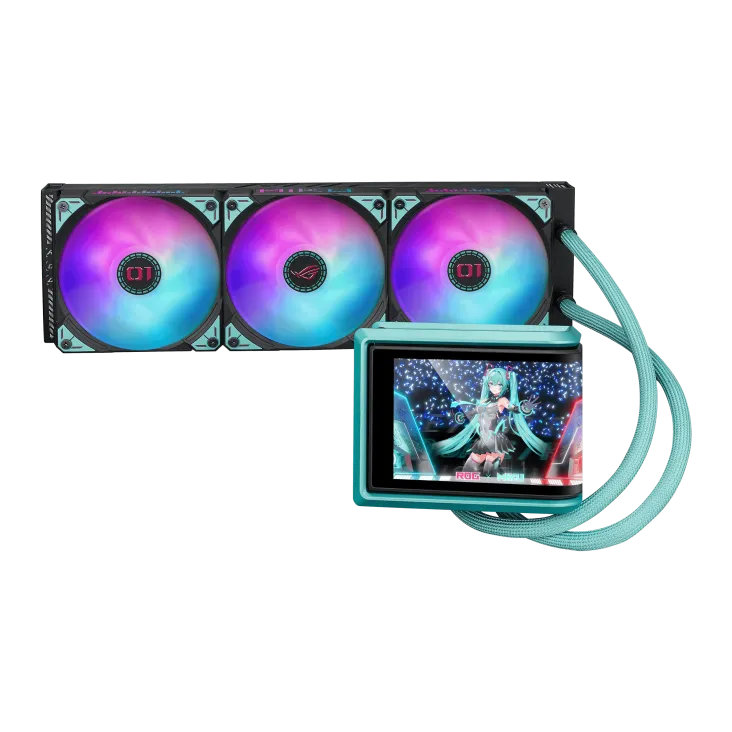 Система охлаждения Asus ROG RYUO IV 360 ARGB Hatsune Miku Edition [120 x 120 мм, 2650 об/мин, 39,6 дБ, 4 pin]