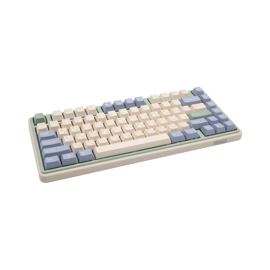 Клавиатура Varmilo Eucalyptus VXH81 (A60A046D3A3A06A051) [механическая, проводная + беспроводная, белая подсветка, Cherry MX Brown, розовая]