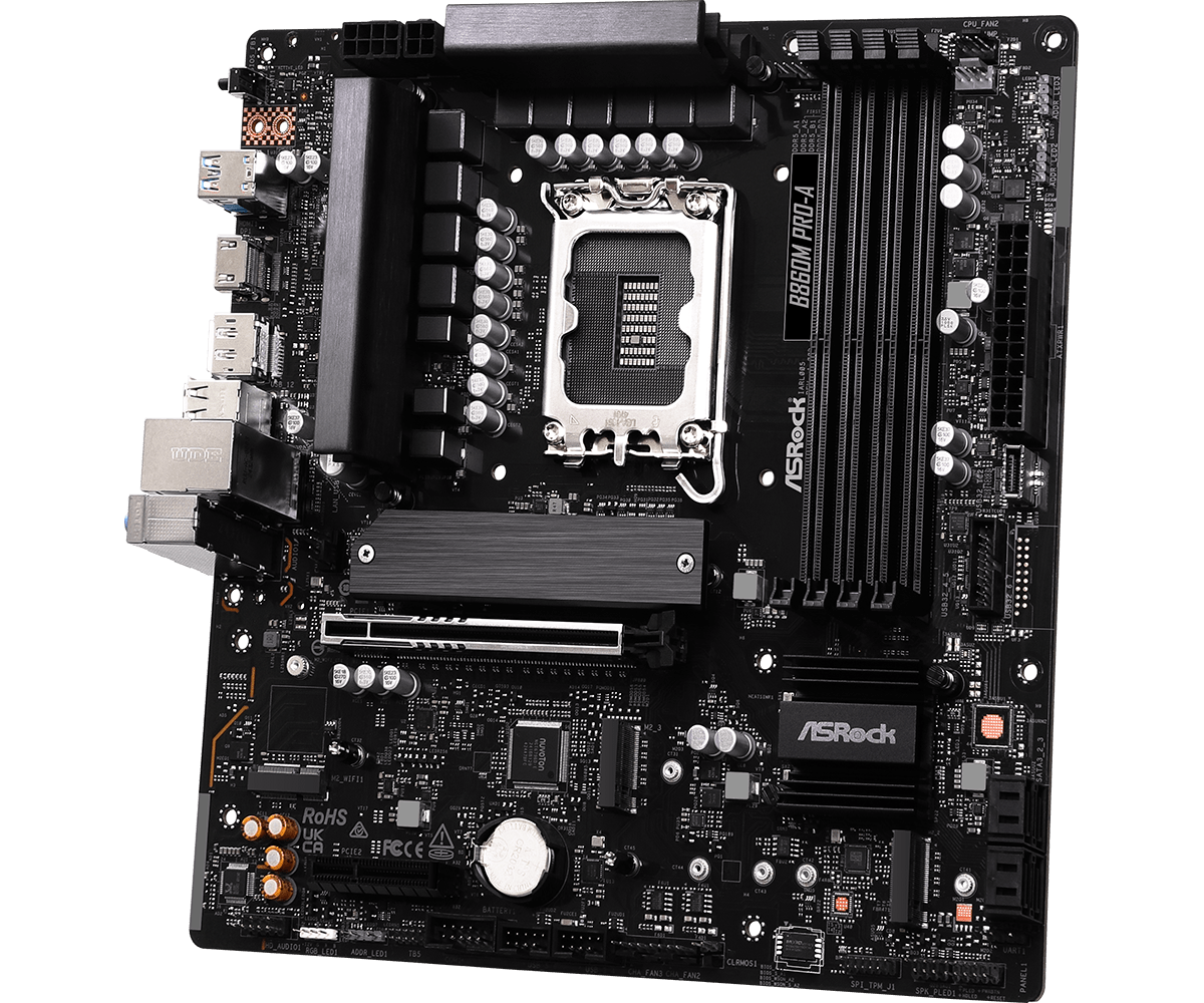 Материнская плата ASRock B860M PRO-A [LGA 1851, Intel B860, 4xDDR 5, 3xM.2, 1xPCI-E x16, Standard-ATX]