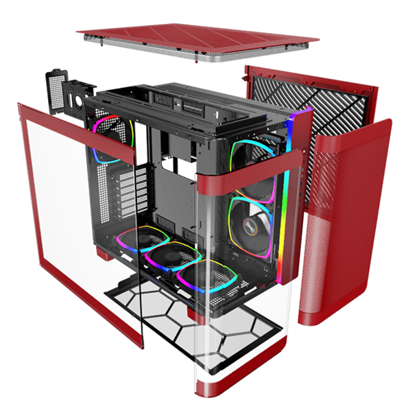 Корпус Montech KING 95 PRO (Red) [Midi Tower, Красный]