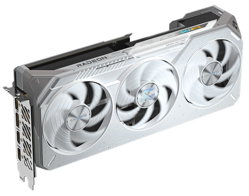 Видеокарта Gigabyte Radeon RX 9070 XT GAMING OC ICE 16G (GV-R907XGAMINGOCICE-16GD) [16 ГБ, GDDR6, 256 бит, HDMI (2 шт), DisplayPort (2 шт)]