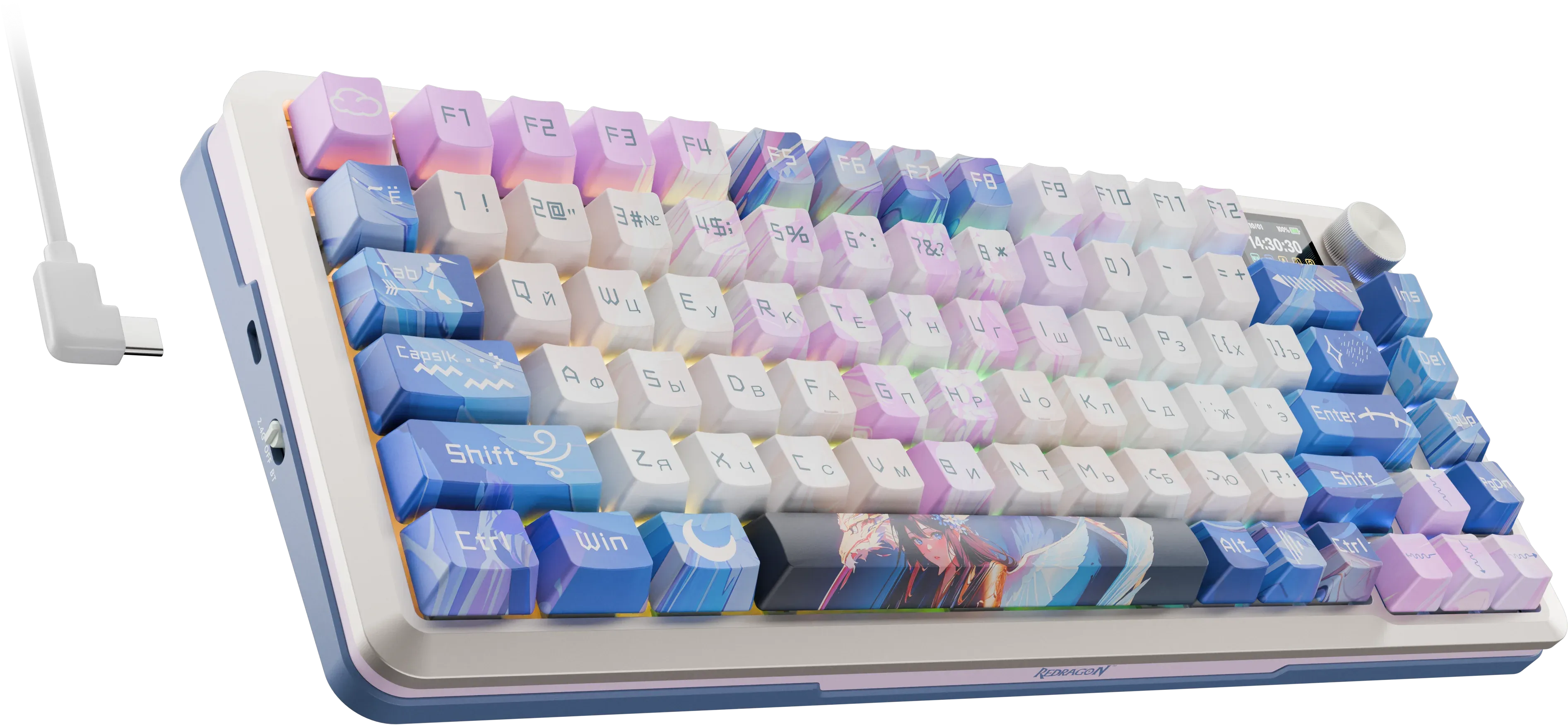 Клавиатура Redragon Flekact Pro (72616) [Механическая, беспроводная, клавиш - 81, подсветка, белая]