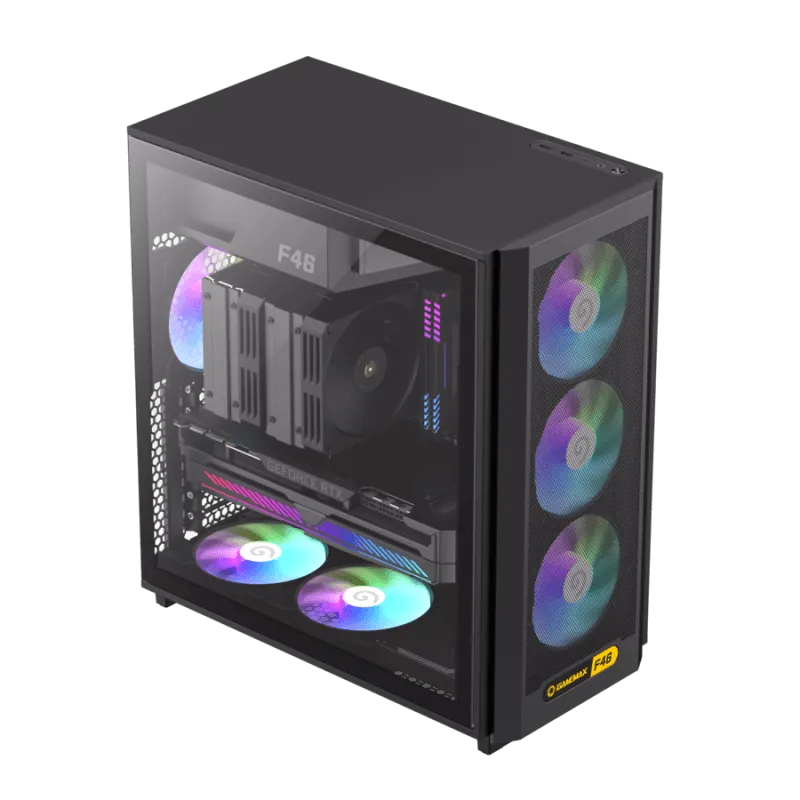 Корпус GameMax F46 BK (1116-4046R0002) [Midi Tower, 3 x 120x120 мм, черный]
