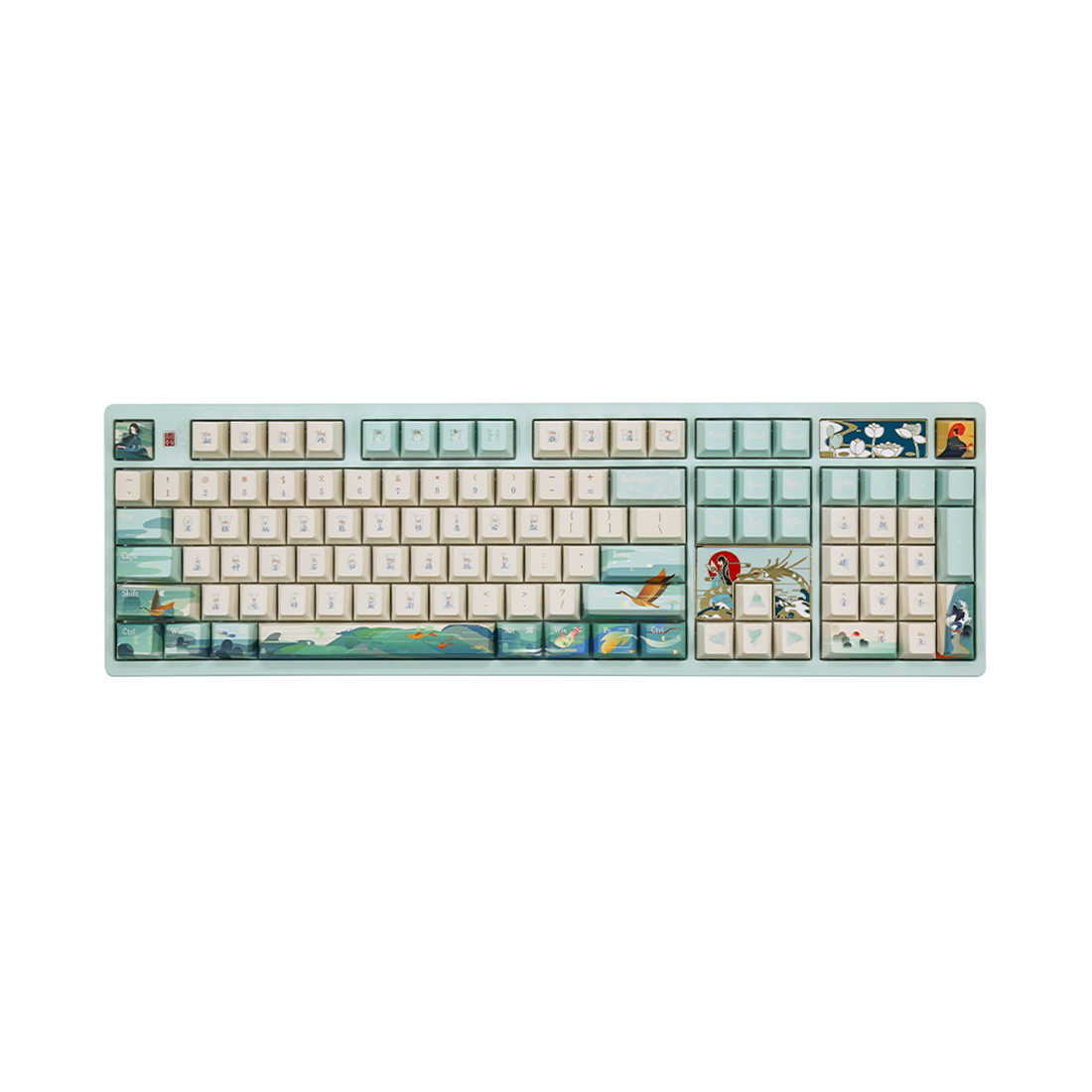 Клавиатура Varmilo Goddess LuoShen VA100 (A83A106G6A8A06A071) [механическая, проводная + беспроводная, RGB подсветка, Kailh Prestige Voice Switch, голубая]