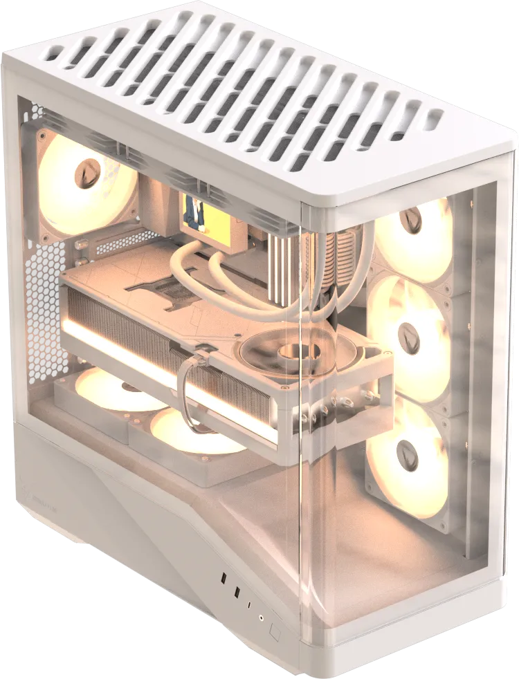 Корпус Formula V Crystal U9 PA White [Midi Tower, 4 x 120 мм ARGB, белый]