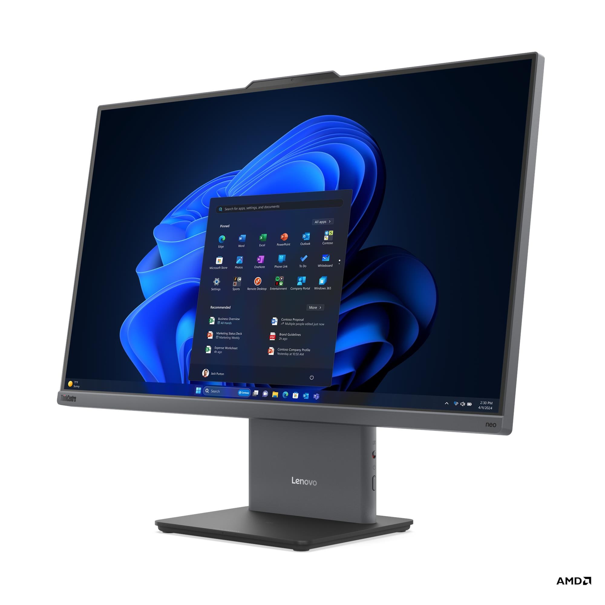 Моноблок Lenovo ThinkCentre neo 55a 24 Gen 6 (13F9001NGW) [23.8" Full HD, Ryzen 5 220, 8 ГБ ОЗУ, 512 ГБ SSD, DOS]