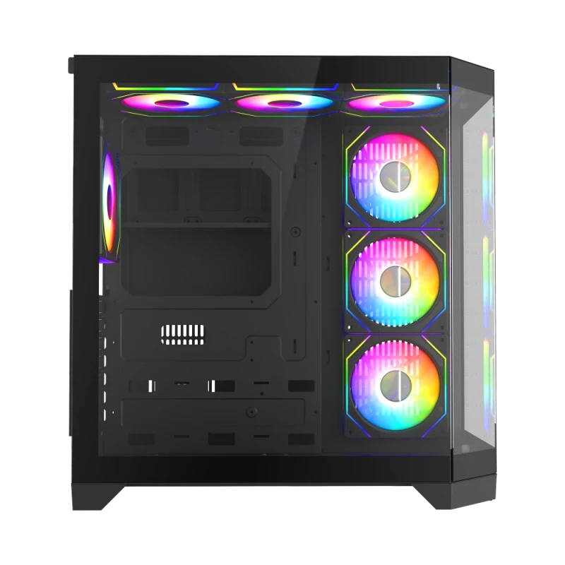 Корпус GameMax Hype-A BK Black [Midi Tower, ARGB 4 x 12см, черный]