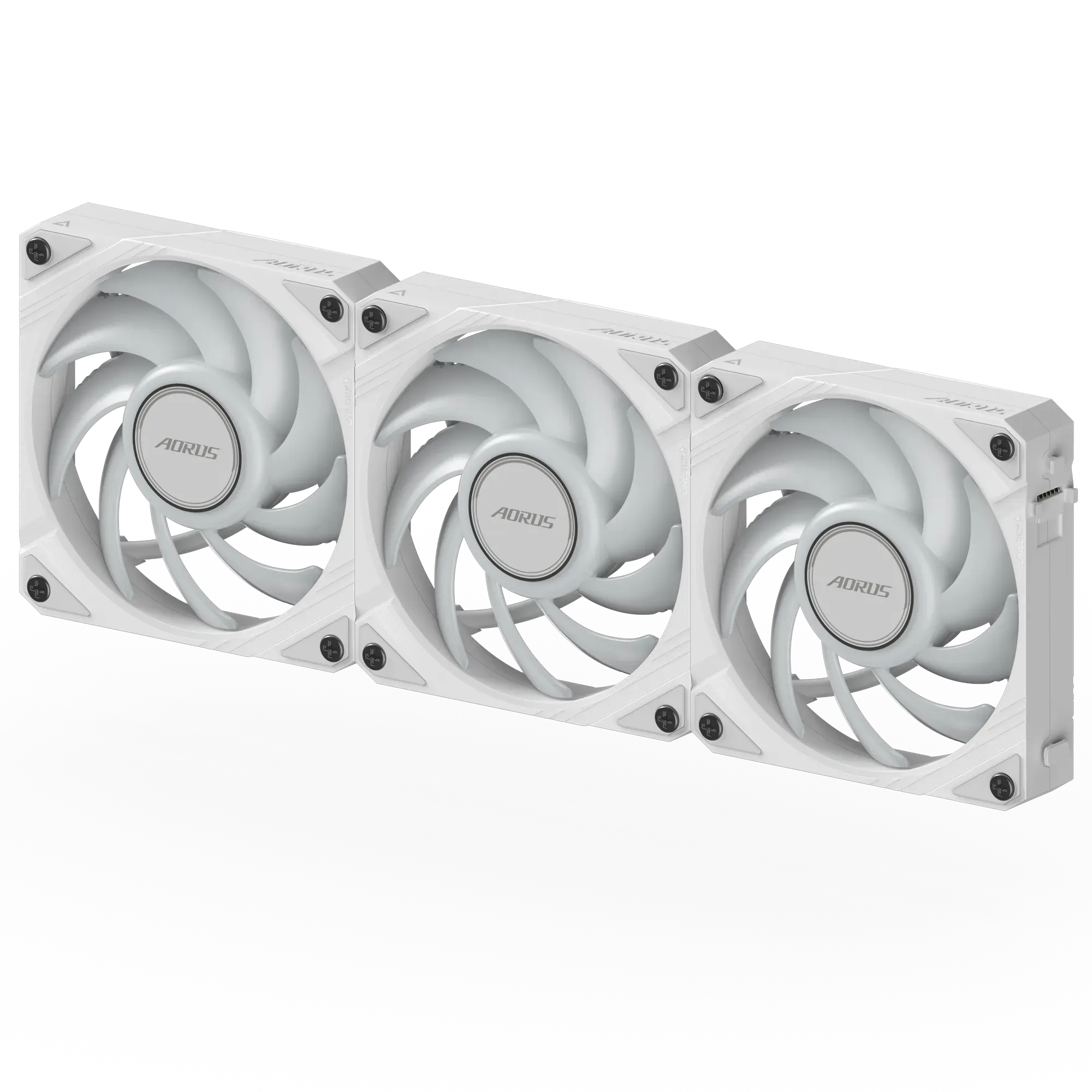 Комплект вентиляторов для корпуса Gigabyte AORUS EZ CHAIN FAN 120 ICE (3-Pack) [120 мм, 2000 об/мин, 60 CFM, 29 dBA, PWM]
