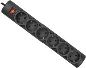 Сетевой фильтр Defender DFS 153, 3м 6 розеток, черный