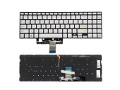 Клавиатура для ноутбука Asus VivoBook 15 X521, без рамки, подсветка, серебристая, RU