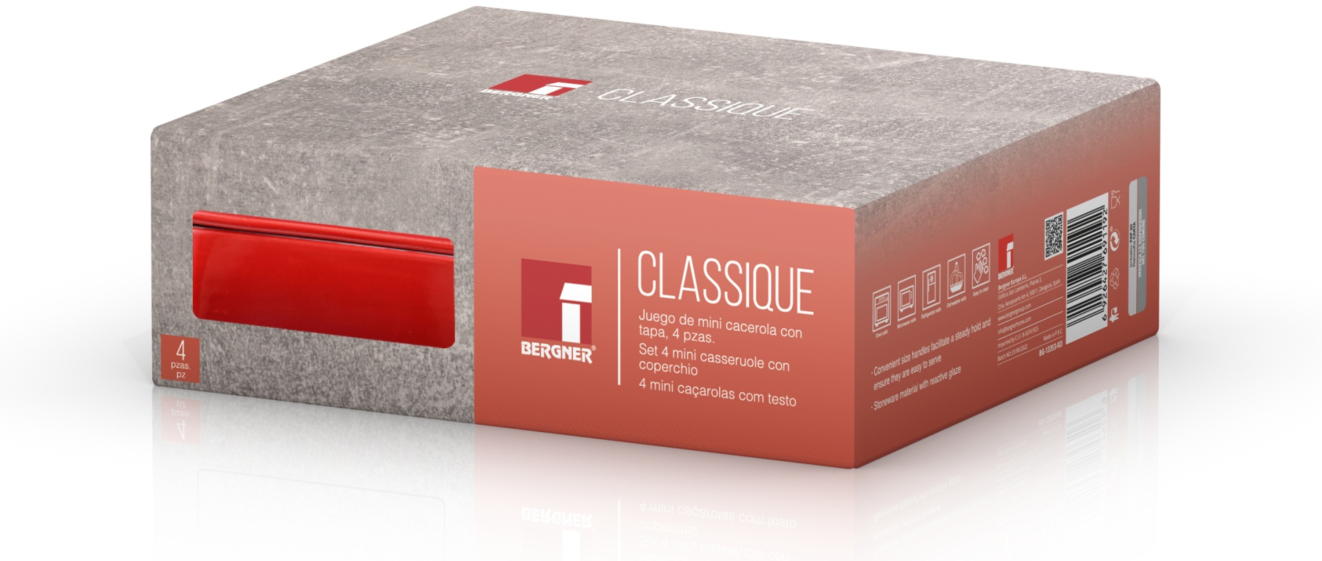 Набор посуды Bergner Classique BG BG-13353-RD (2 чаши) красный