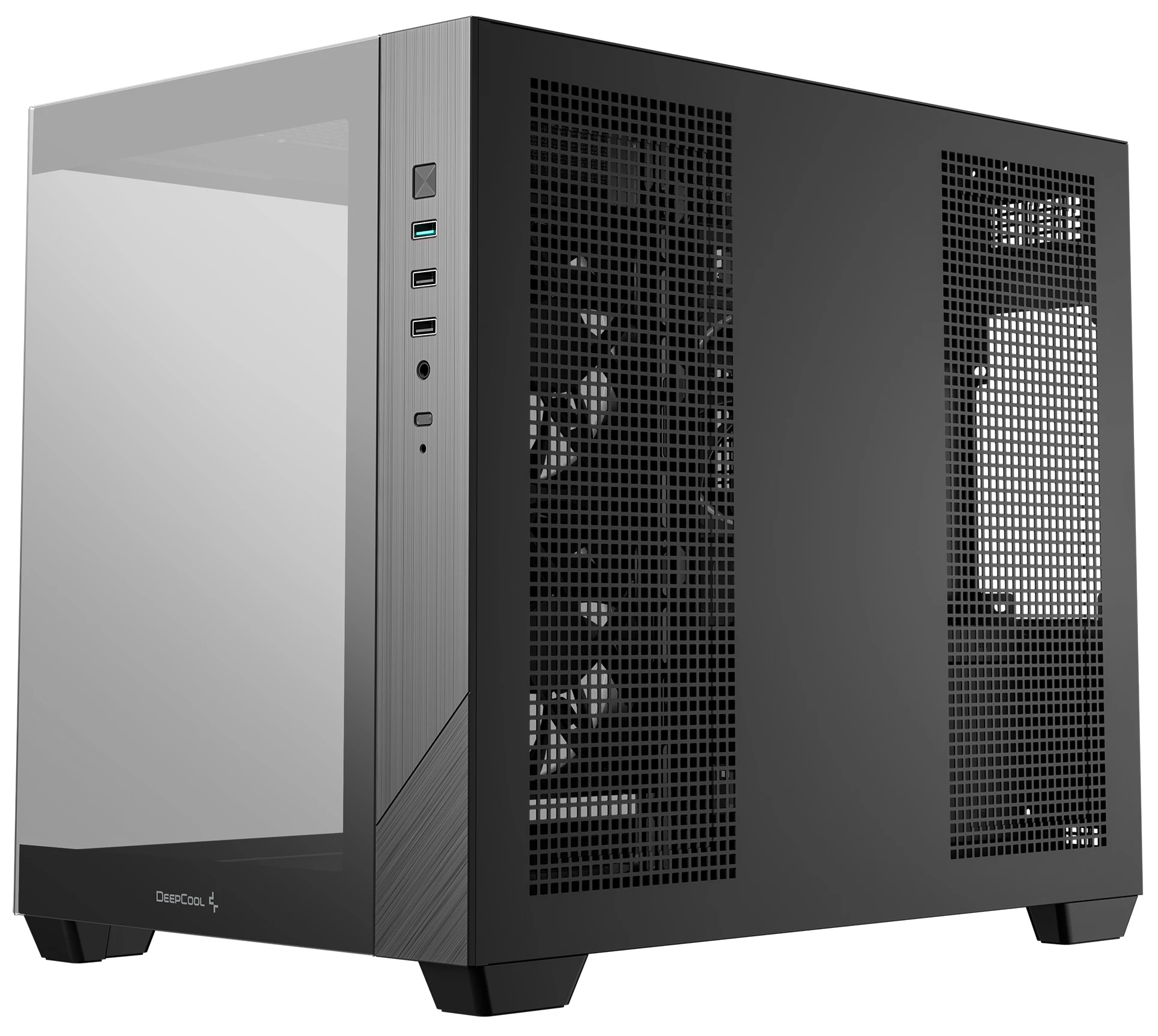Корпус DeepCool CG330 3F (R-CG330-BKNGM3-G) [Mini Tower, 3 x 120 мм ARGB, Черный]