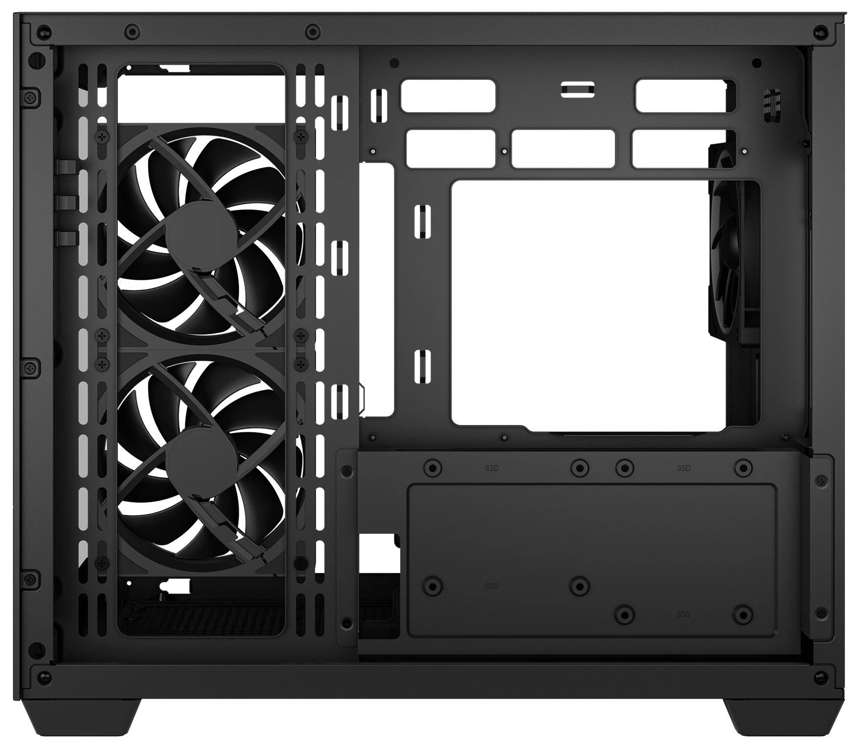 Корпус DeepCool CG330 3F (R-CG330-BKNGM3-G) [Mini Tower, 3 x 120 мм ARGB, Черный]