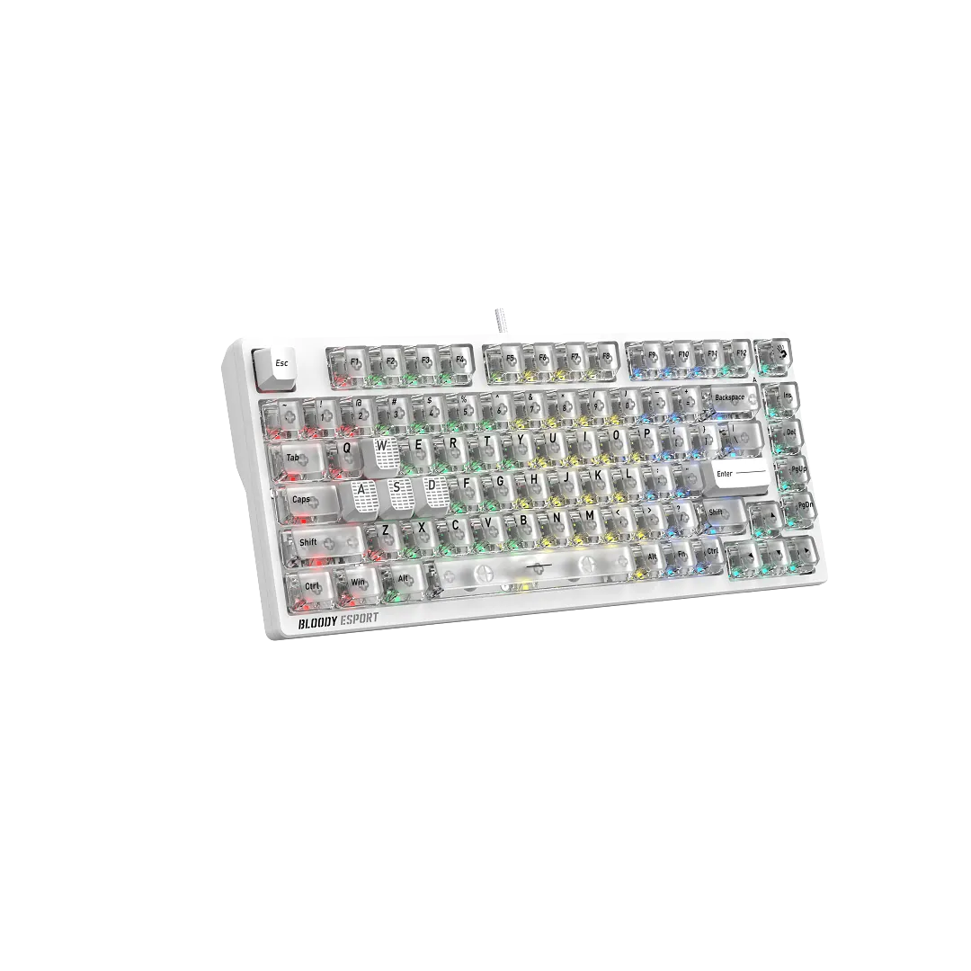 Клавиатура Bloody MS76 (Crystal White) [Магнитная, проводная, подсветка, белая]