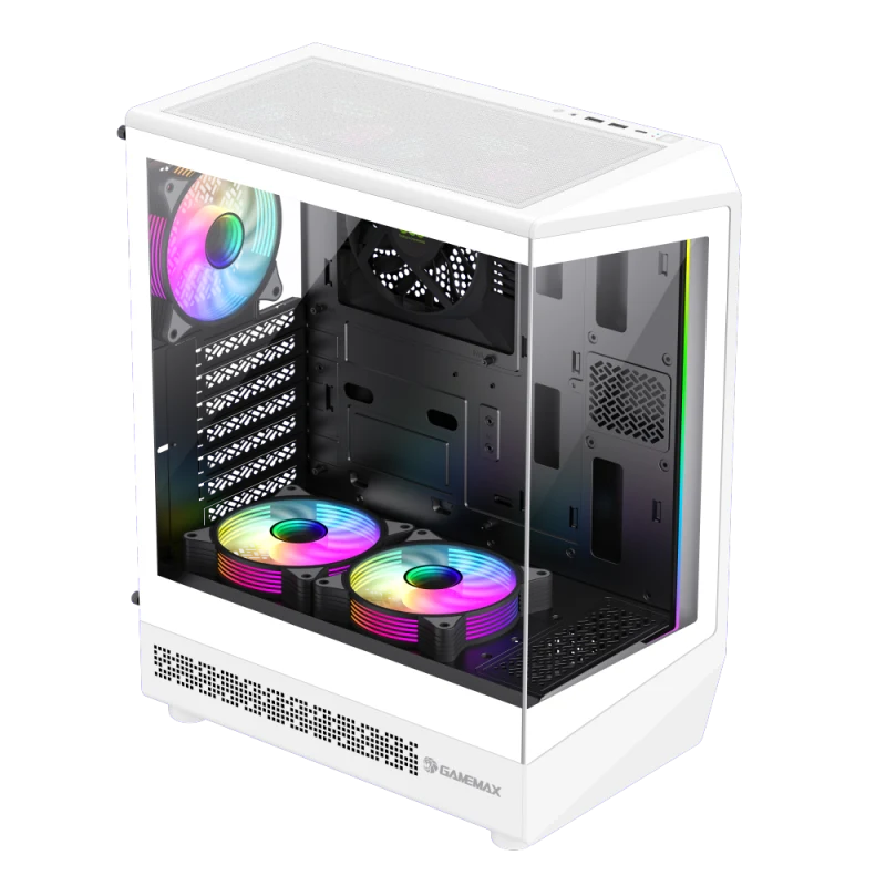 Корпус GameMax Vista COC AW White [Midi Tower, 6 x 120мм ARGB, белый]