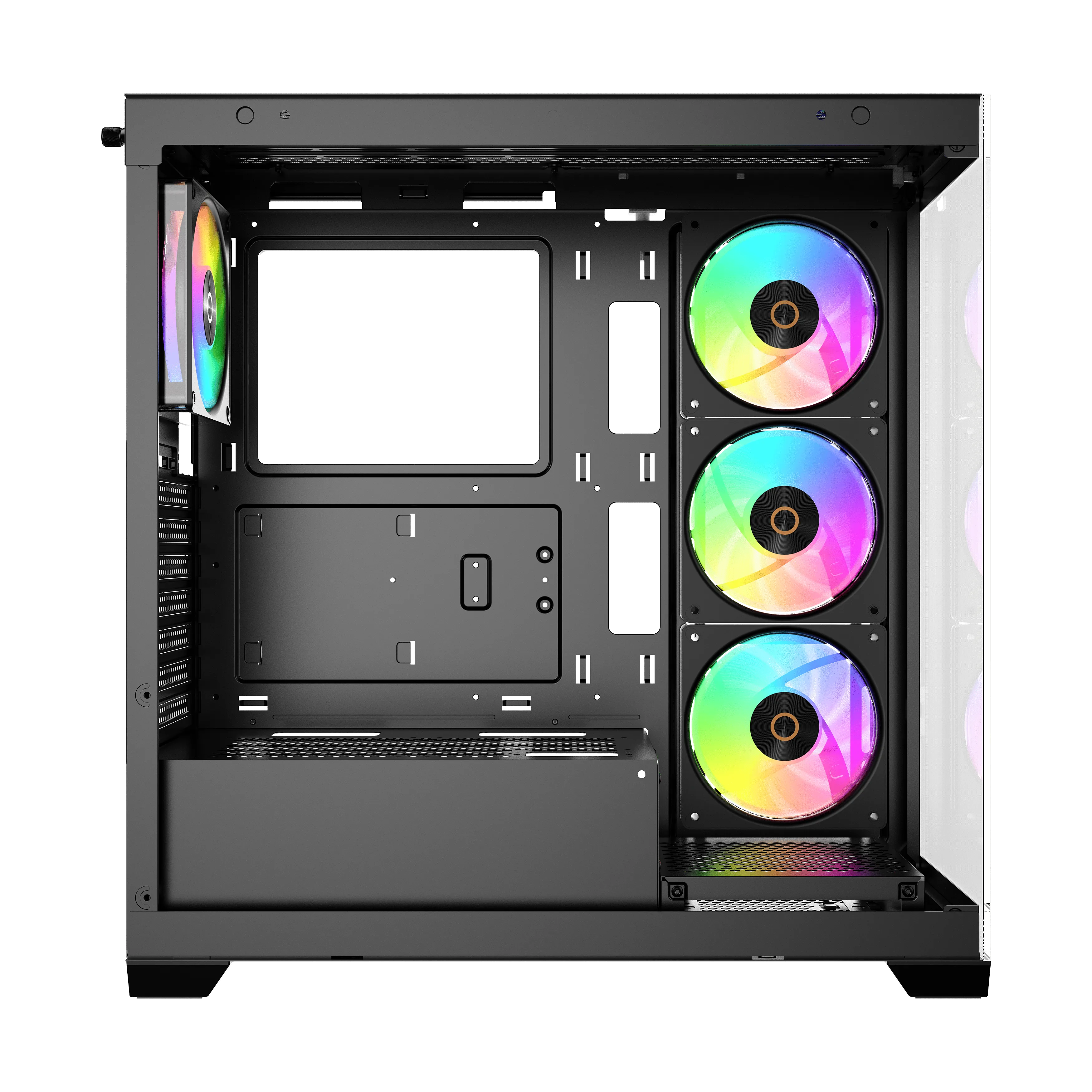 Корпус Ocypus Gamma C72 BK ARGB (Gamma-C72-BKD400XX-GL) [Midi Tower, 120 мм * 4 ARGB, черный]
