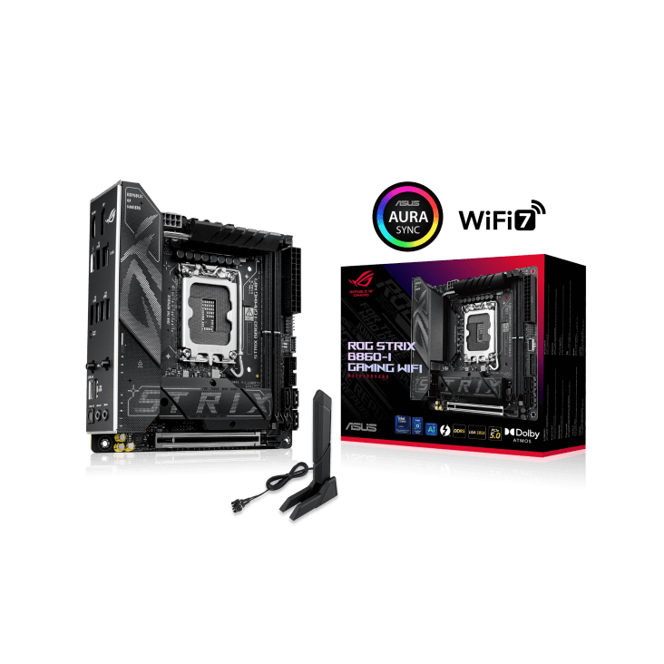 Материнская плата Asus ROG STRIX B860-I GAMING WIFI [LGA 1851, Intel B860, 2xDDR 5, 2xM.2, 1xPCI-E x16, Mini-ITX]