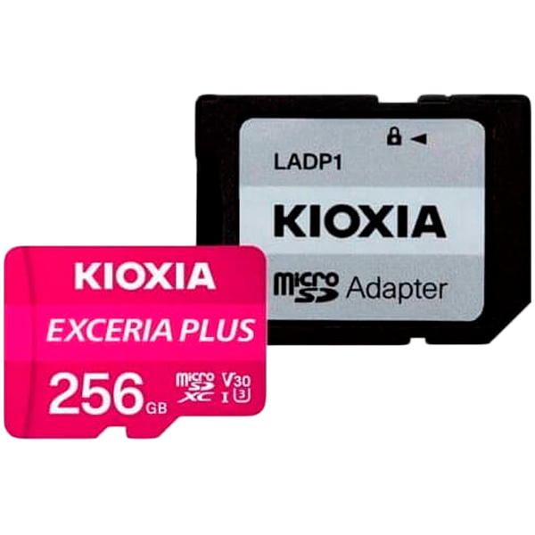 Карта памяти microSD KIOXIA Exceria Plus (M303) 256GB UHS I U3 с адаптером (LMPL1M256GG2)