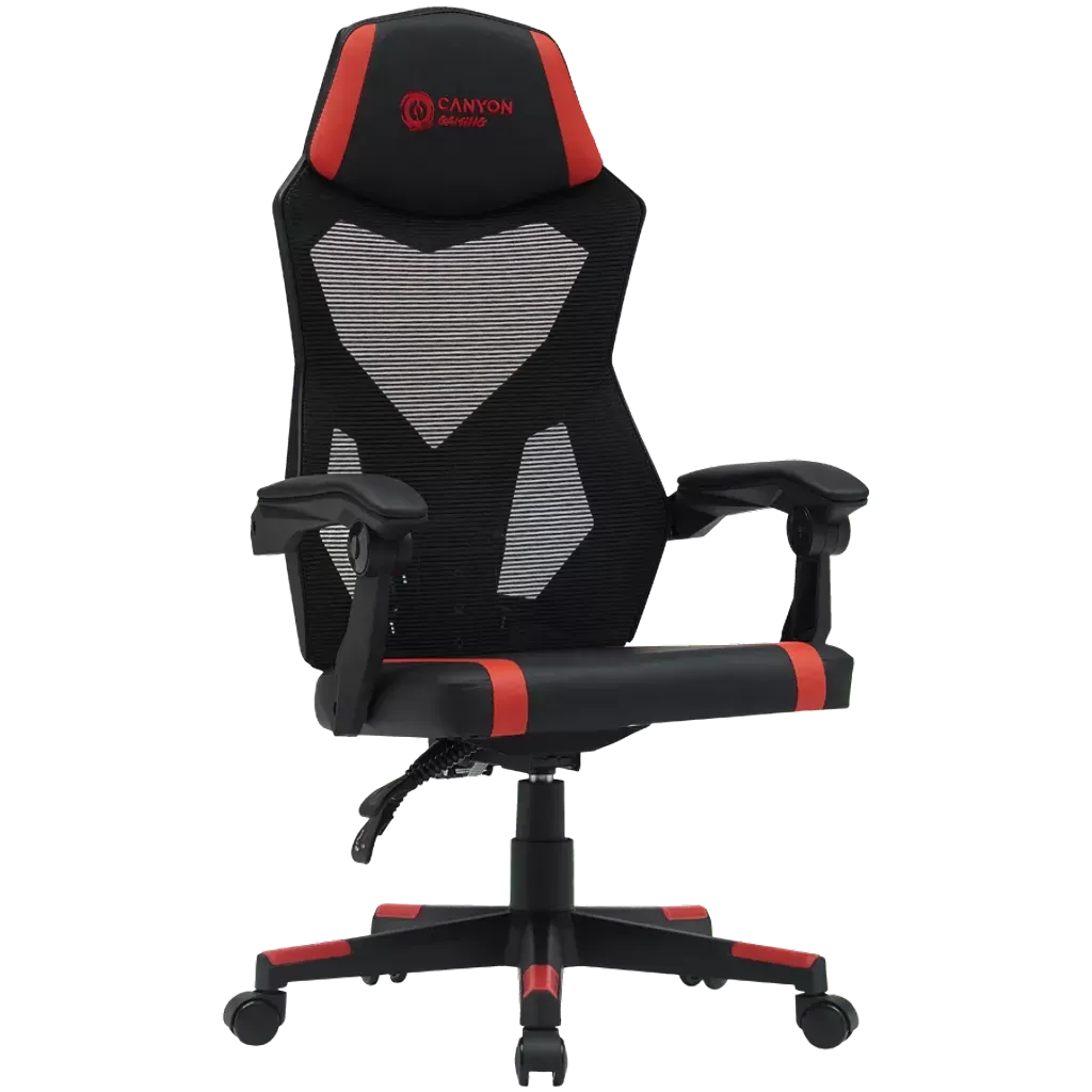 Игровое кресло CANYON gaming chair Flow MCH01 Mesh (CNE-MCH01R) черный / красный