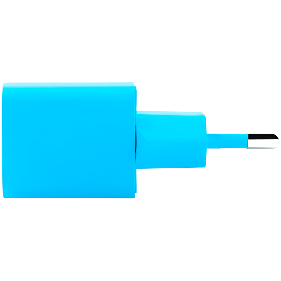 ttec SmartCharger GAN 20W PD (2SCG20LNM) Travel Fast Charger + USB-C - Lightning Cable 120cm, Neon Blue
