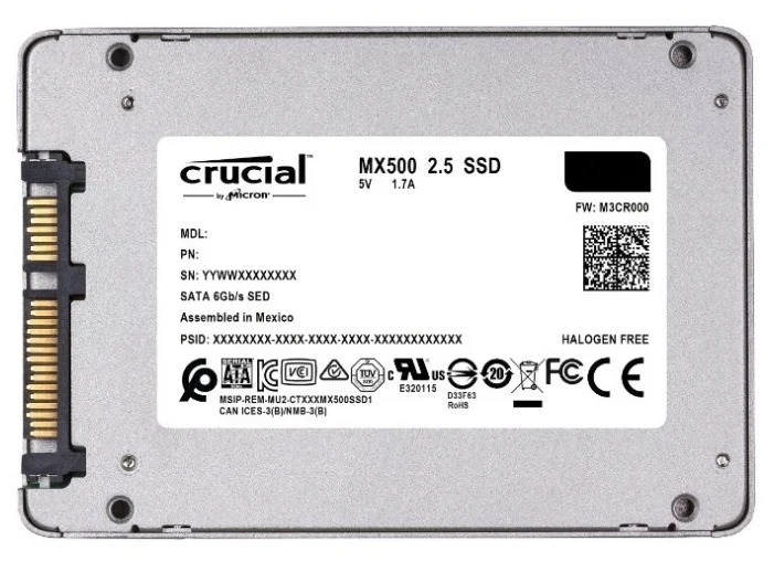 Твердотельный накопитель SSD, 1000 GB, CRUCIAL MX500, CT1000MX500SSD1, SATA III, 7 mm