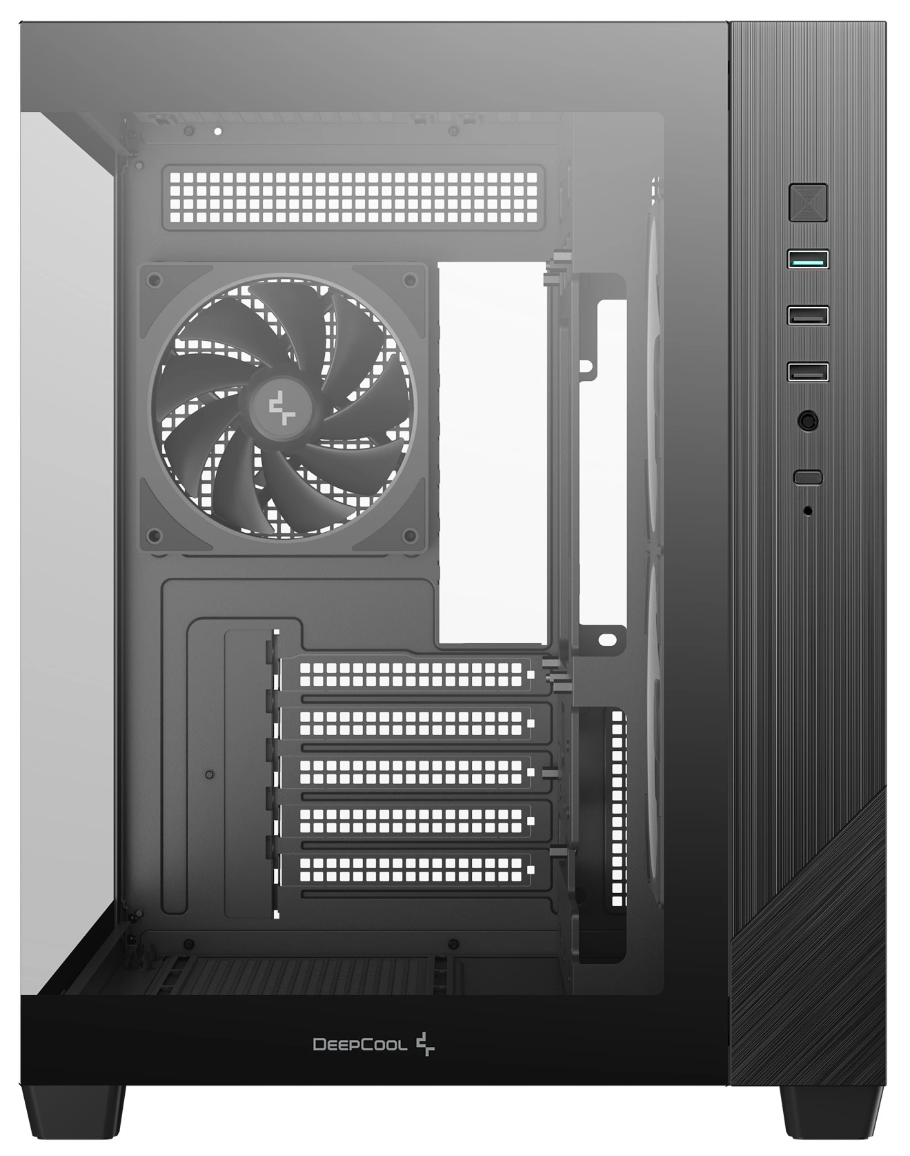 Корпус DeepCool CG330 3F (R-CG330-BKNGM3-G) [Mini Tower, 3 x 120 мм ARGB, Черный]