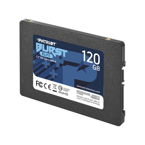 SSD-накопитель Patriot Burst Elite (PBE120GS25SSDR) [120 ГБ, 2.5", SATA III, 450/320 МБ/с, 3D V-NAND]