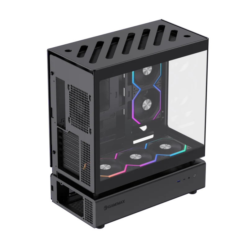 Корпус GameMax N80 BK Black (12118000001) [Midi Tower, 6 x 120мм ARGB, черный]