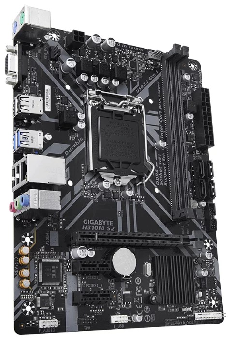 Материнская плата Gigabyte H310M S2, LGA1151v2/ 2xDDR4/ 4xSATA3